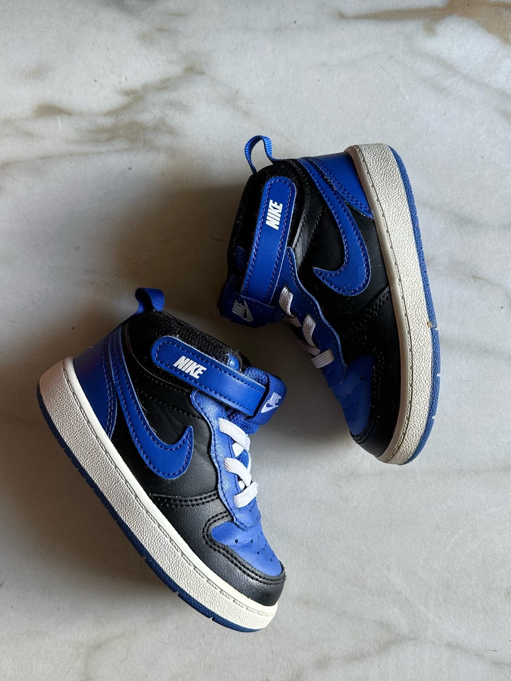 Nike Court Borough Mid 2 Toddler Sneakers Size 7C Black Game Royal Blue
